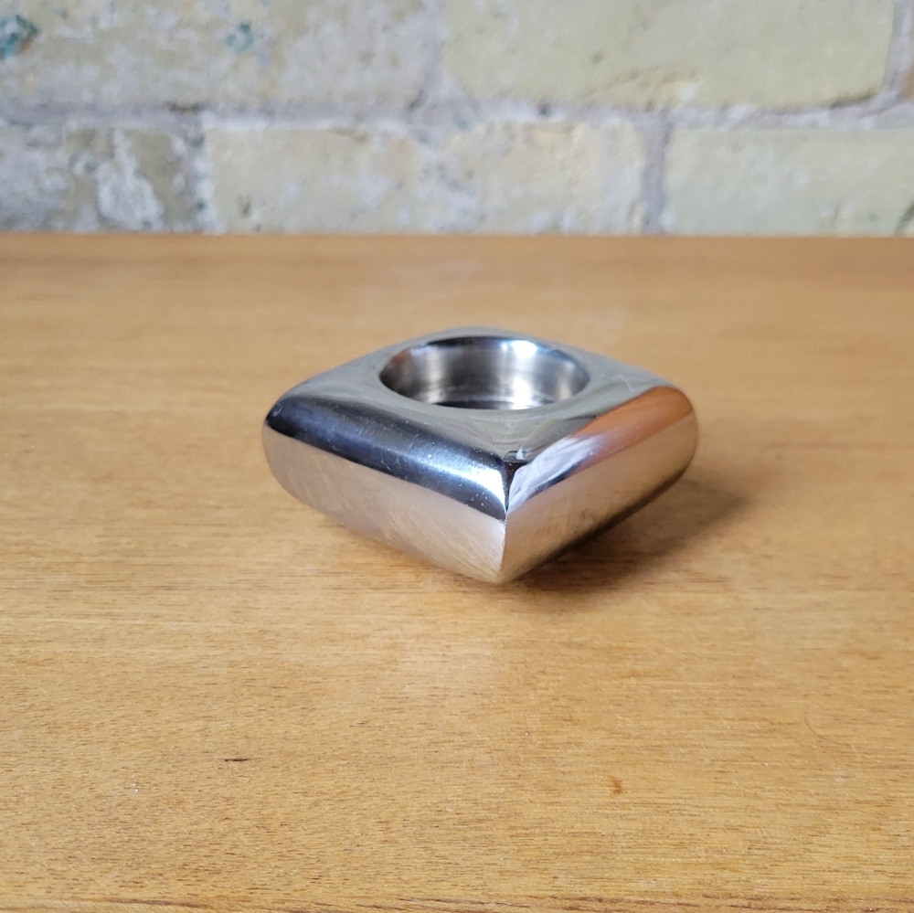 PartyLite Pillowed Silver Tealight Candle Holder Retired Votive P91521